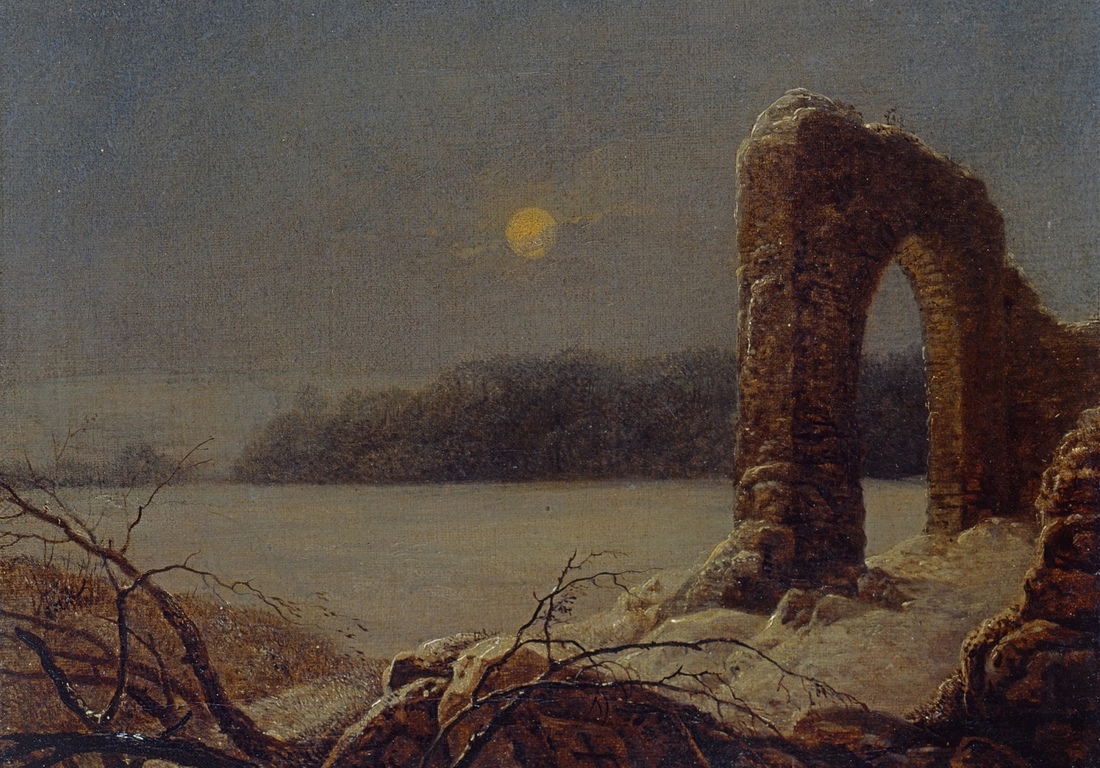 Kunst_Carl_Gustav_Carus_-_Winterlandschaft_mit_verfallenem_Tor_-_Stage